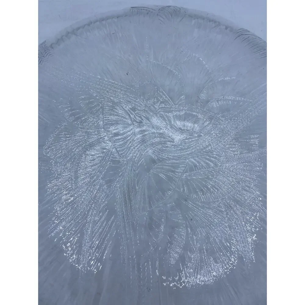 Arcoroc Canterbury Crocus Serving Tray Clear Glass Leaves